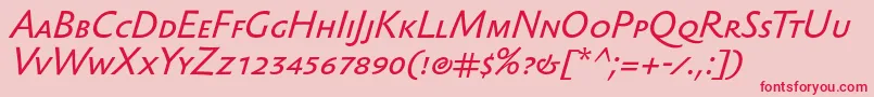 SebastiantextscItalic Font – Red Fonts on Pink Background