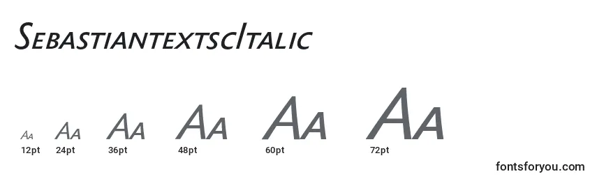 Размеры шрифта SebastiantextscItalic