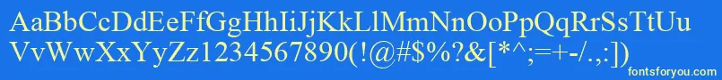 IskoolaPota Font – Yellow Fonts on Blue Background