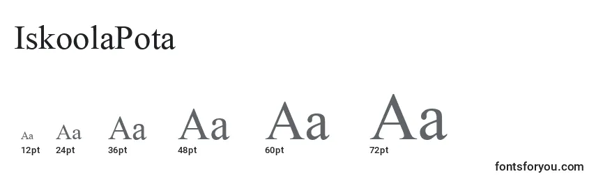 IskoolaPota Font Sizes