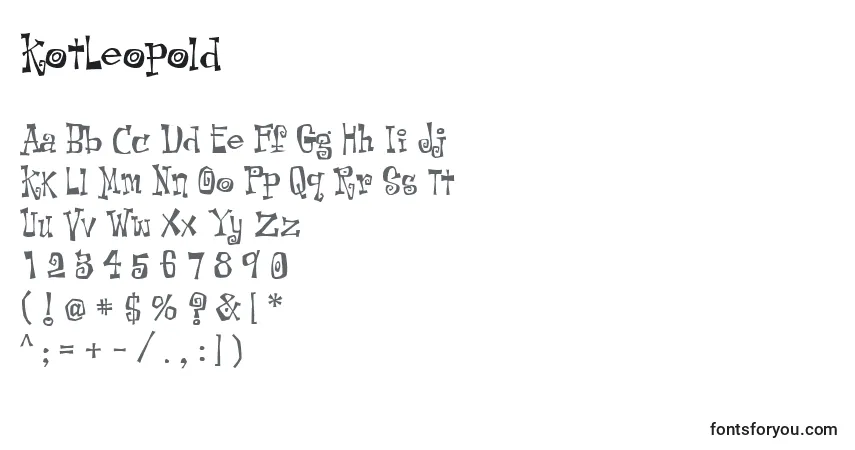 Czcionka KotLeopold – alfabet, cyfry, specjalne znaki