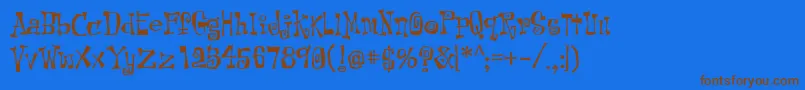 KotLeopold Font – Brown Fonts on Blue Background