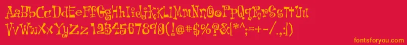 KotLeopold Font – Orange Fonts on Red Background