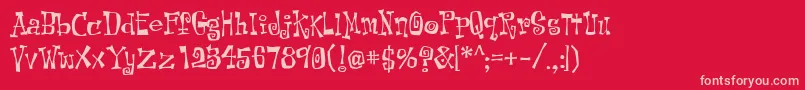 KotLeopold Font – Pink Fonts on Red Background