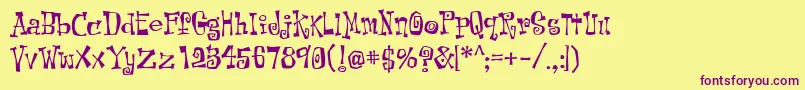 KotLeopold Font – Purple Fonts on Yellow Background