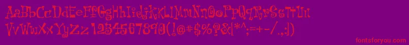 KotLeopold Font – Red Fonts on Purple Background