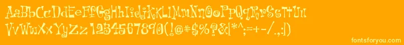 KotLeopold Font – Yellow Fonts on Orange Background