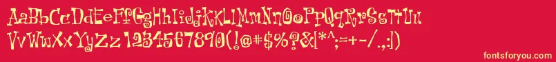 KotLeopold Font – Yellow Fonts on Red Background