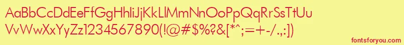 FuturalightLight Font – Red Fonts on Yellow Background