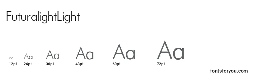FuturalightLight Font Sizes