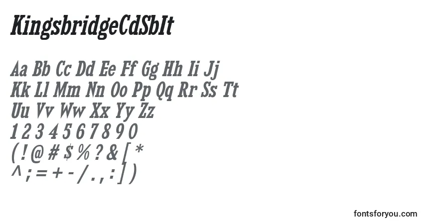 Czcionka KingsbridgeCdSbIt – alfabet, cyfry, specjalne znaki