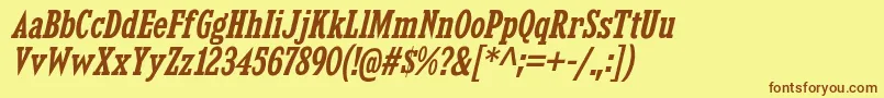 KingsbridgeCdSbIt Font – Brown Fonts on Yellow Background