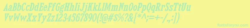 KingsbridgeCdSbIt Font – Green Fonts on Yellow Background