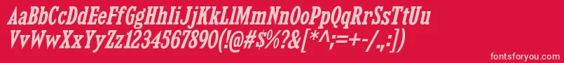 KingsbridgeCdSbIt Font – Pink Fonts on Red Background