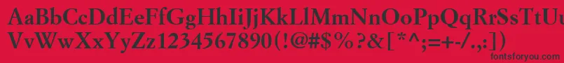 SimonciniGaramondLtBold Font – Black Fonts on Red Background