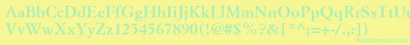 Police SimonciniGaramondLtBold – polices vertes sur fond jaune