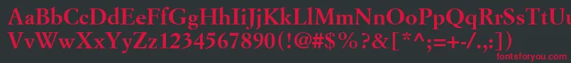 フォントSimonciniGaramondLtBold – 黒い背景に赤い文字