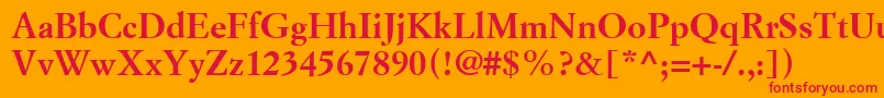 SimonciniGaramondLtBold Font – Red Fonts on Orange Background