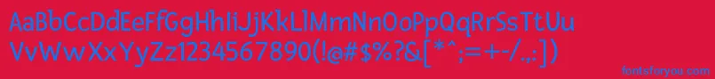FrescaRegular Font – Blue Fonts on Red Background