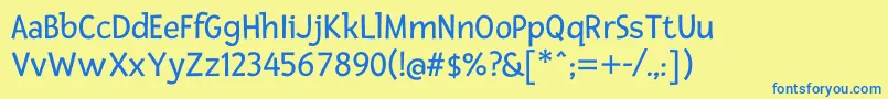 FrescaRegular Font – Blue Fonts on Yellow Background
