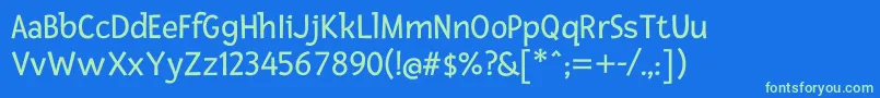 FrescaRegular-fontti – vihreät fontit sinisellä taustalla