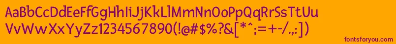 FrescaRegular Font – Purple Fonts on Orange Background