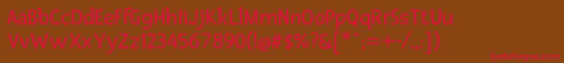 FrescaRegular Font – Red Fonts on Brown Background