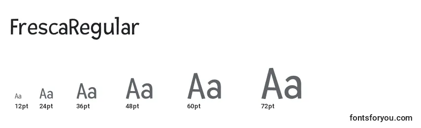 FrescaRegular Font Sizes