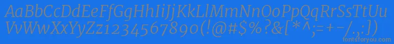 Шрифт MerriweatherLightitalic – серые шрифты на синем фоне