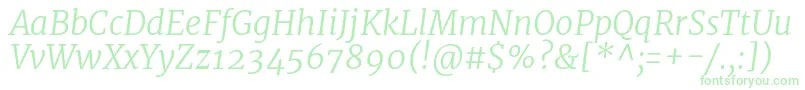 MerriweatherLightitalic-Schriftart – Grüne Schriften