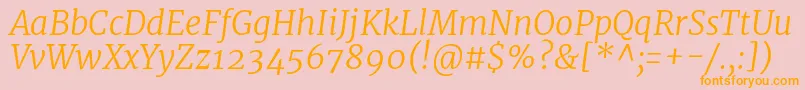 MerriweatherLightitalic Font – Orange Fonts on Pink Background