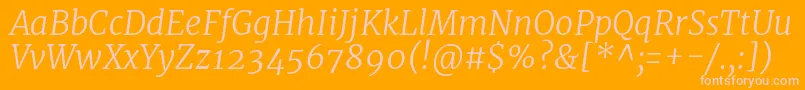 fuente MerriweatherLightitalic – Fuentes Rosadas Sobre Fondo Naranja