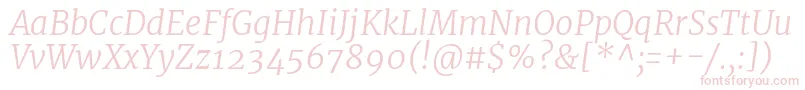 MerriweatherLightitalic Font – Pink Fonts on White Background