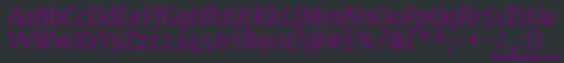 MerriweatherLightitalic Font – Purple Fonts on Black Background