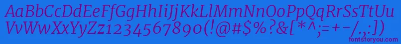 fuente MerriweatherLightitalic – Fuentes Moradas Sobre Fondo Azul