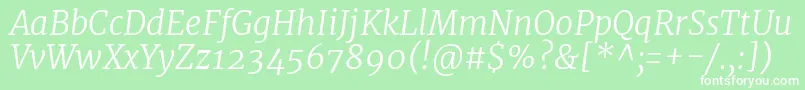 MerriweatherLightitalic Font – White Fonts on Green Background