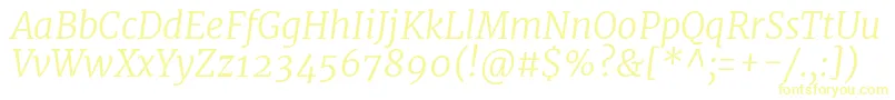 MerriweatherLightitalic-fontti – keltaiset fontit