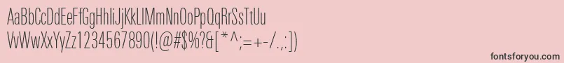 フォントUniversNextProThinCompressed – ピンクの背景に黒い文字