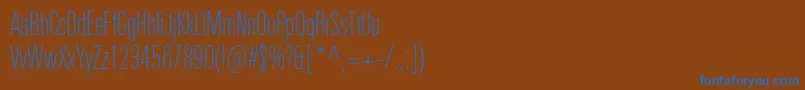 Czcionka UniversNextProThinCompressed – niebieskie czcionki na brązowym tle