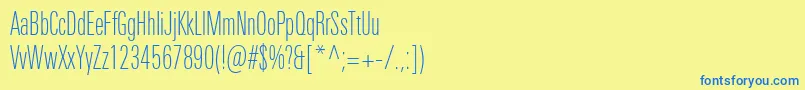 Шрифт UniversNextProThinCompressed – синие шрифты на жёлтом фоне