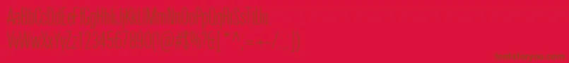 UniversNextProThinCompressed Font – Brown Fonts on Red Background