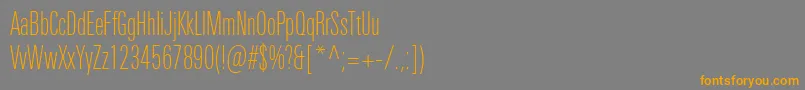 Fonte UniversNextProThinCompressed – fontes laranjas em um fundo cinza