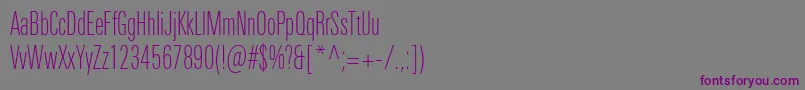 Шрифт UniversNextProThinCompressed – фиолетовые шрифты на сером фоне