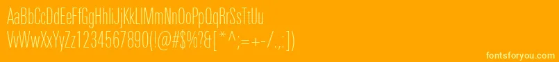 UniversNextProThinCompressed Font – Yellow Fonts on Orange Background