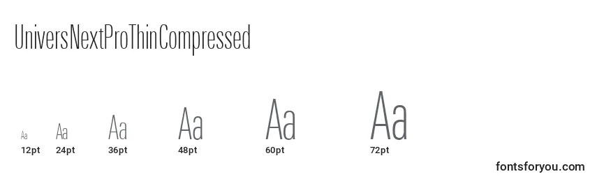 UniversNextProThinCompressed Font Sizes