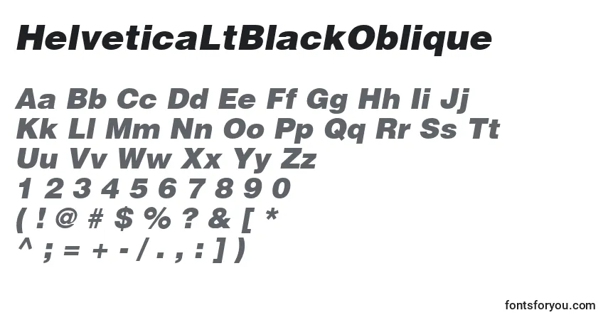 HelveticaLtBlackOblique-fontti – aakkoset, numerot, erikoismerkit