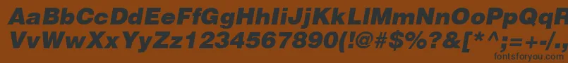 Weitere Informationen zur HelveticaLtBlackOblique-Schriftart HelveticaLtBlackOblique-Schriftart – Schwarze Schriften auf braunem Hintergrund
