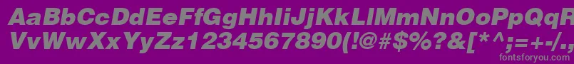 HelveticaLtBlackOblique-Schriftart – Graue Schriften auf violettem Hintergrund