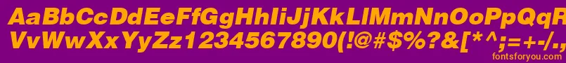HelveticaLtBlackOblique Font – Orange Fonts on Purple Background