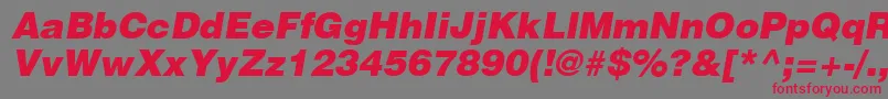 HelveticaLtBlackOblique Font – Red Fonts on Gray Background